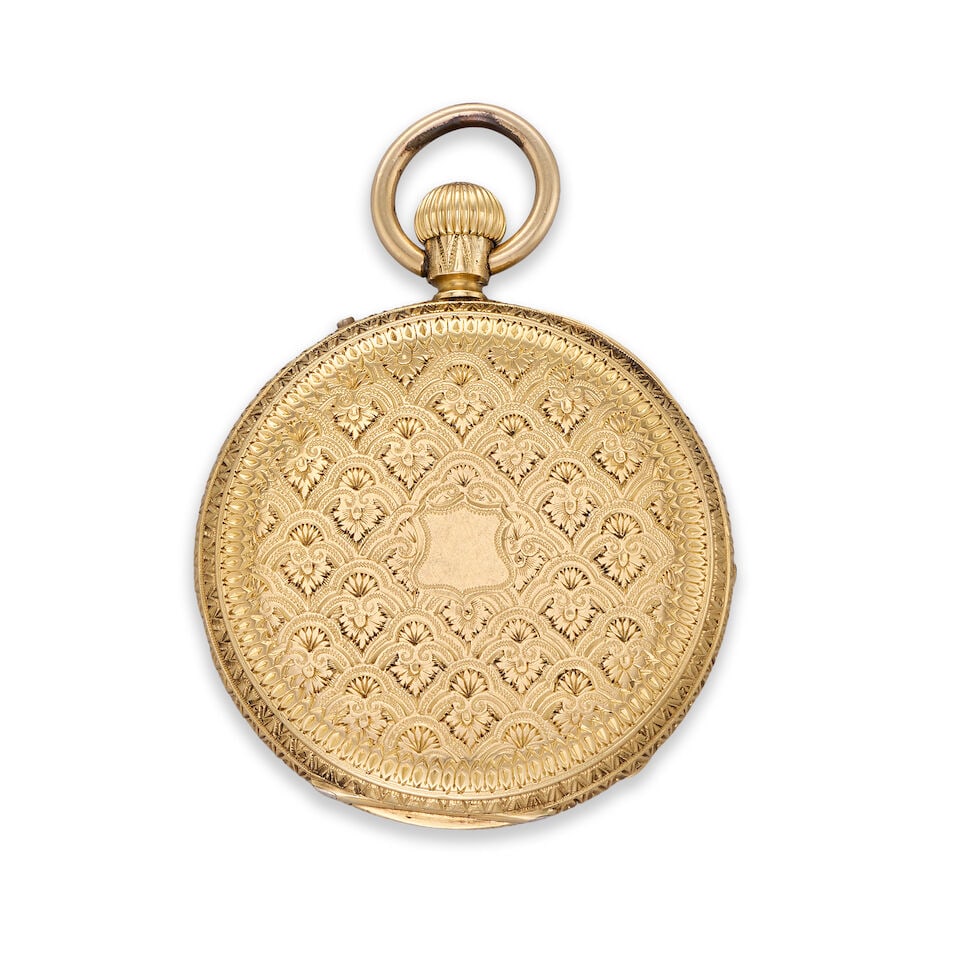 S.Smith & Son, 9 Strand, London. An 18K gold keyless wind open face pocket watchLondon Hallmark ... - 2