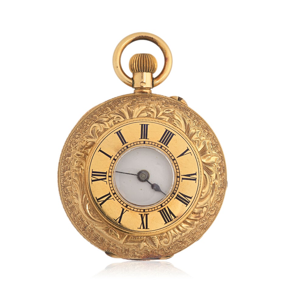 An 18K gold half hunter keyless wind pocket watch Circa 1911 - 3