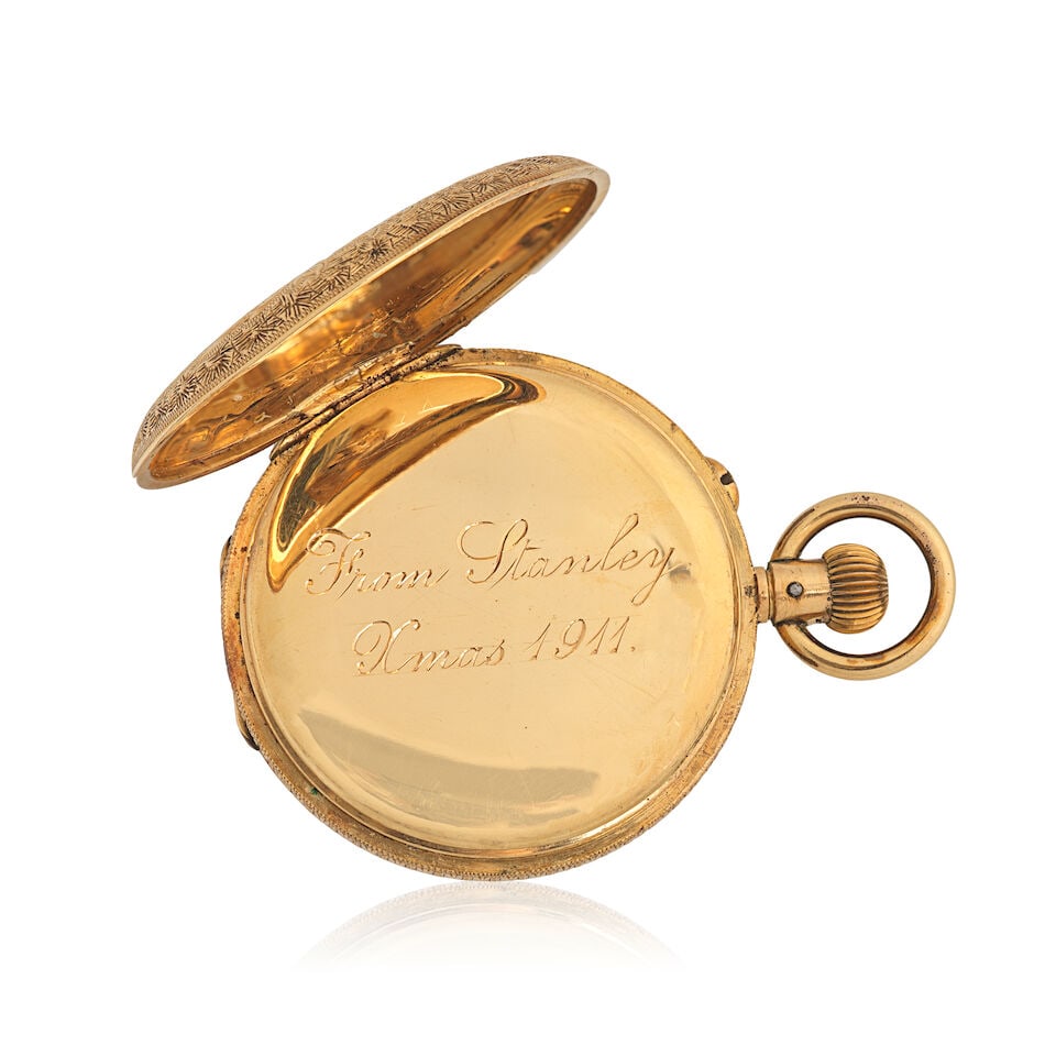 An 18K gold half hunter keyless wind pocket watch Circa 1911 - 4