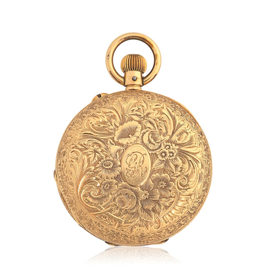 An 18K gold half hunter keyless wind pocket watch Circa 1911 - 5