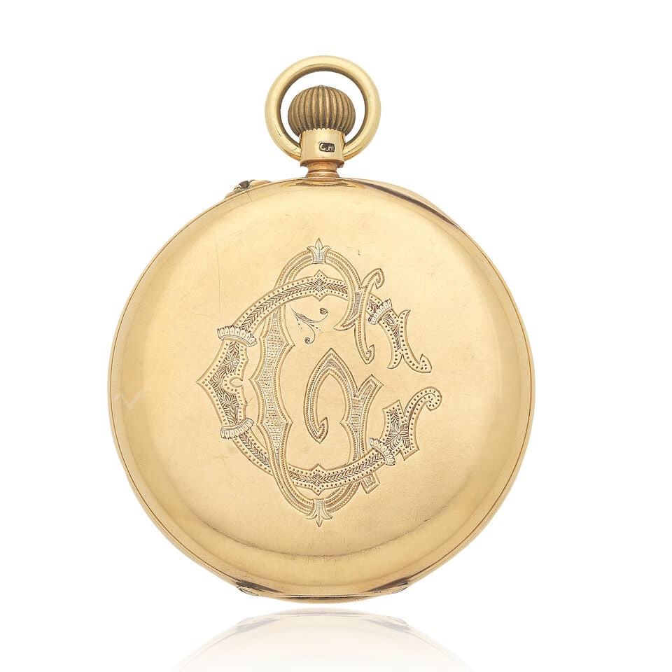An 18K gold keyless wind open face pocket watch Chester Hallmark for 1903 - 4