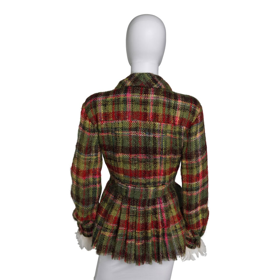 CHANEL: GREEN MOHAIR TWEED PLAID EVENING JACKET Metiers d'Art Paris-Edinburgh | Pre-Fall 2013 |... - 3