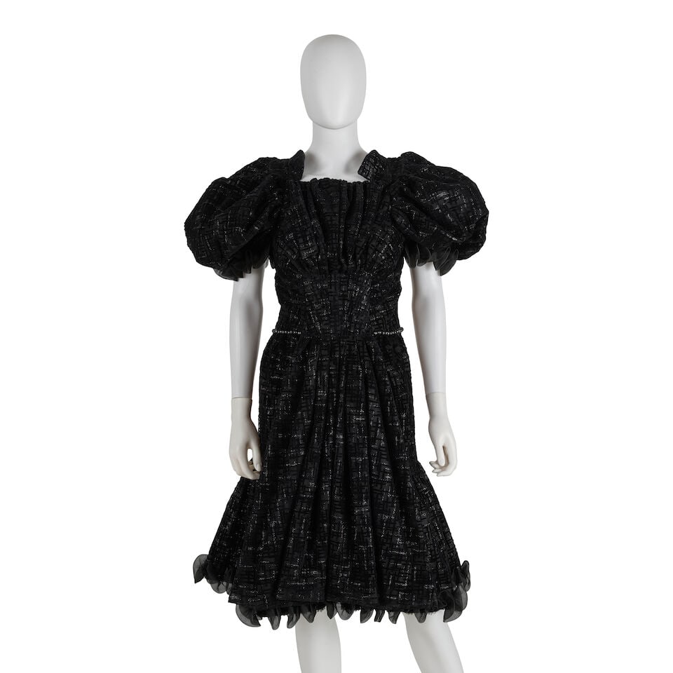 CHANEL: BLACK TEXTURED TULLE DRESS Spring/Summer 2012 | Look 81 (1 of 3)