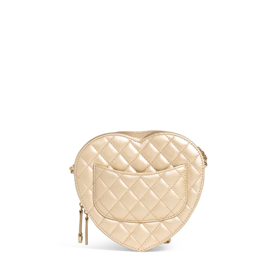 CHANEL: METALLIC GOLD CC IN LOVE LARGE HEART BAG 2022 - 3