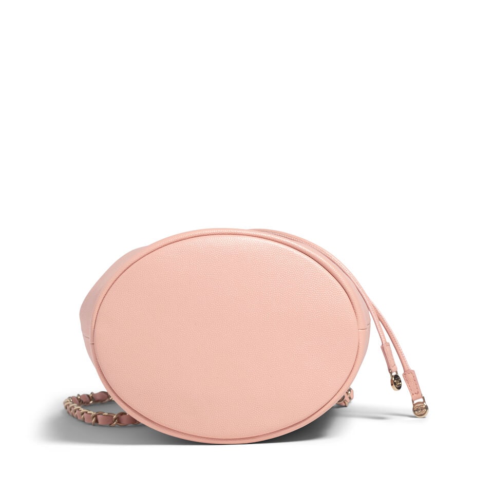 CHANEL: PINK CAVIAR DEAUVILLE DRAWSTRING BUCKET BAG 2019 - 3