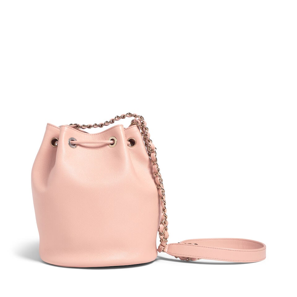 CHANEL: PINK CAVIAR DEAUVILLE DRAWSTRING BUCKET BAG 2019 - 5