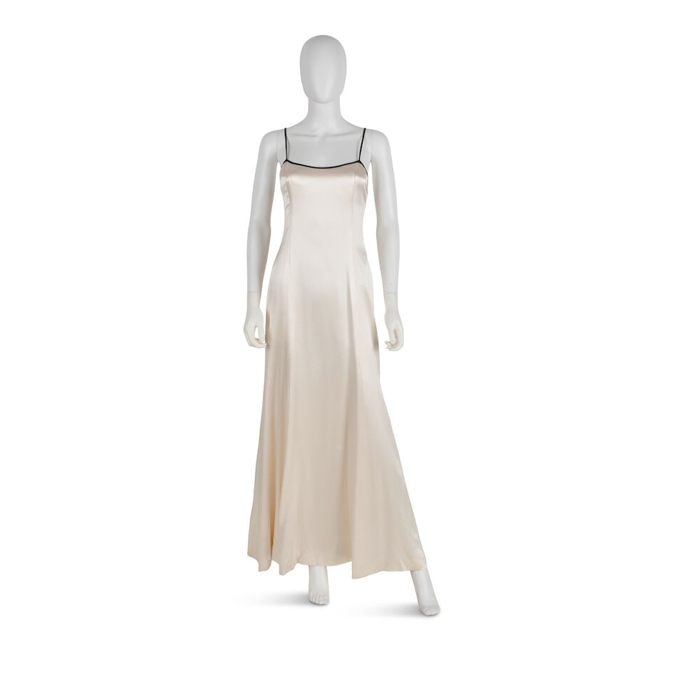 CHANEL: WHITE SILK SLIP DRESS Fall 1995 (1 of 3)