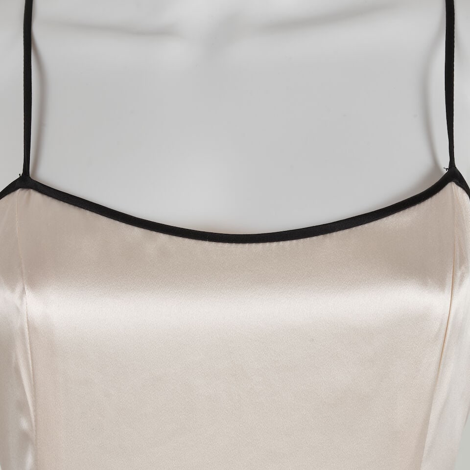 CHANEL: WHITE SILK SLIP DRESS Fall 1995 - 2