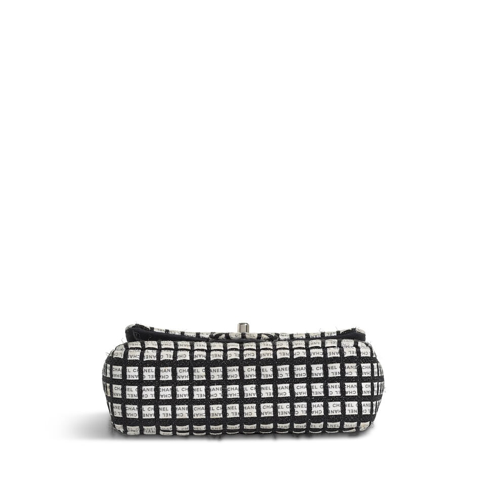 CHANEL: BLACK AND WHITE RECTANGULAR MINI RIBBON FLAP BAG Cruise 2014 - 3