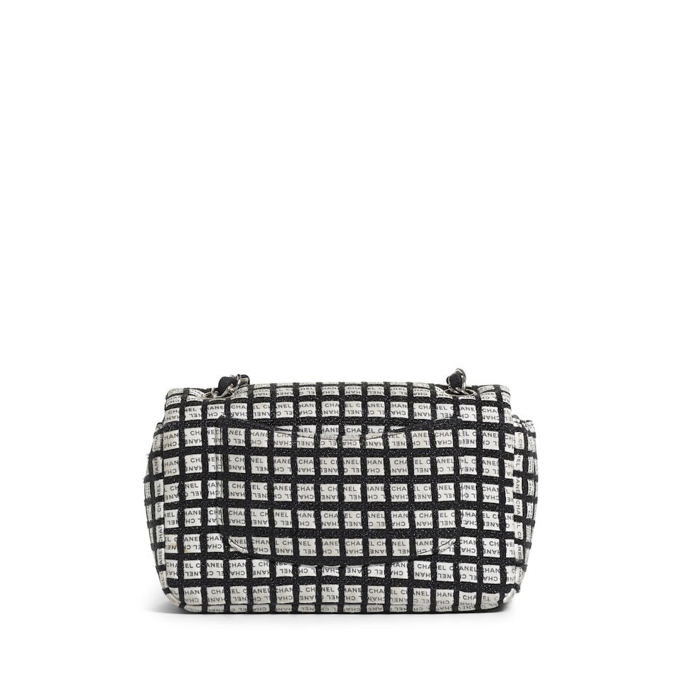 CHANEL: BLACK AND WHITE RECTANGULAR MINI RIBBON FLAP BAG Cruise 2014 - 4