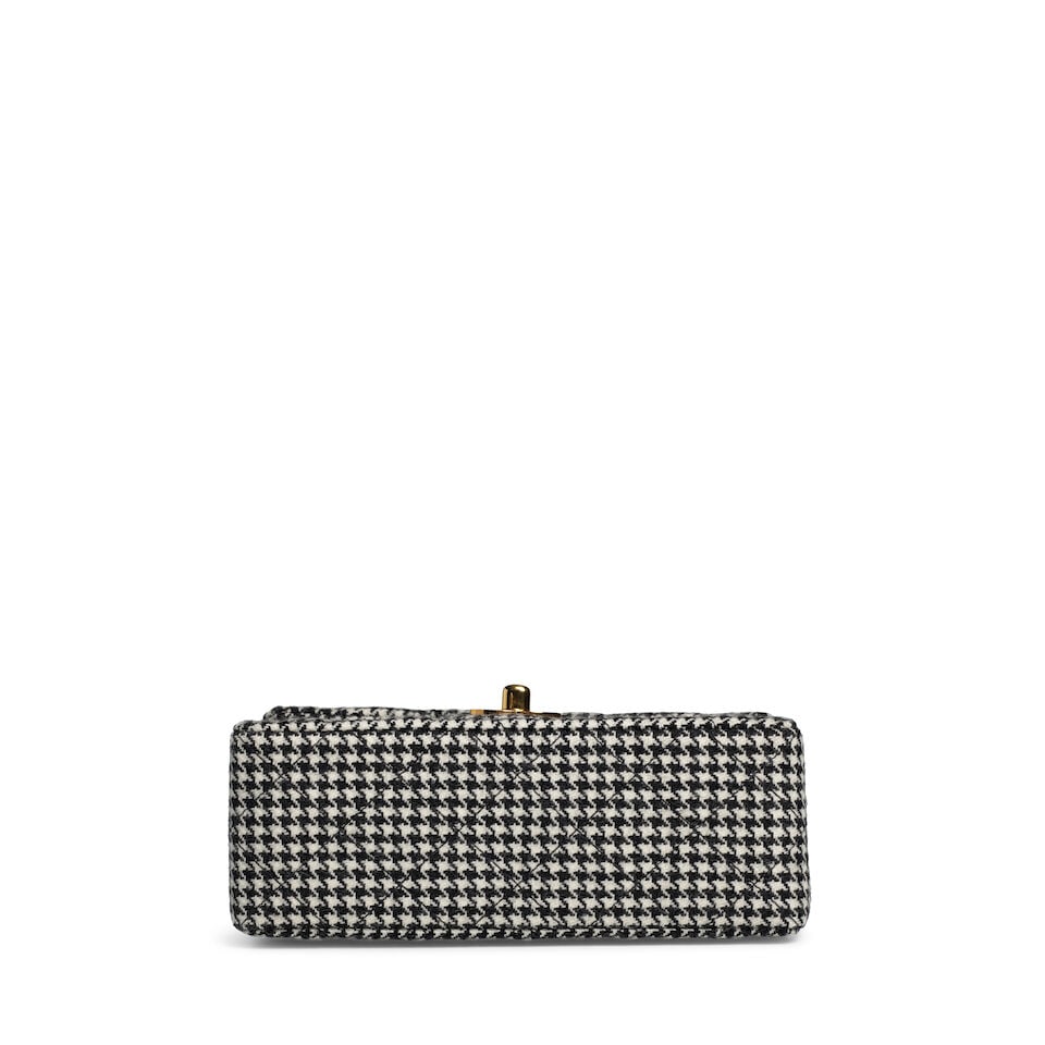 CHANEL: HOUNDSTOOTH WOOL MINI SQUARE FLAP 1990's - 2