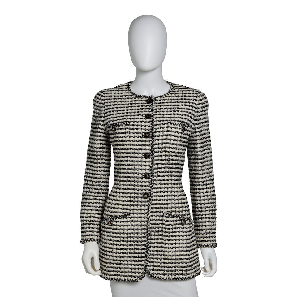 CHANEL: BLACK AND WHITE TWEED JACKET Spring 1997 (1 of 3)
