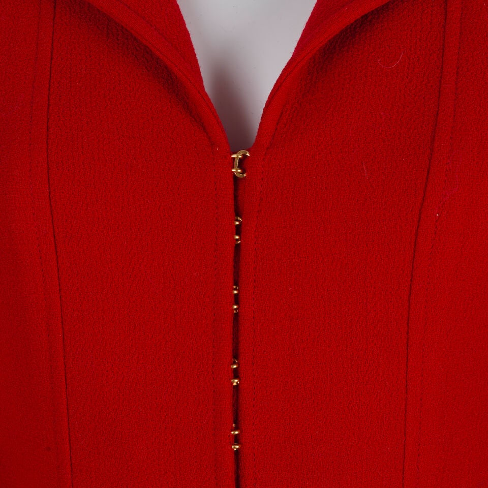 CHANEL: RED WOOL COAT DRESS 1990's - 2
