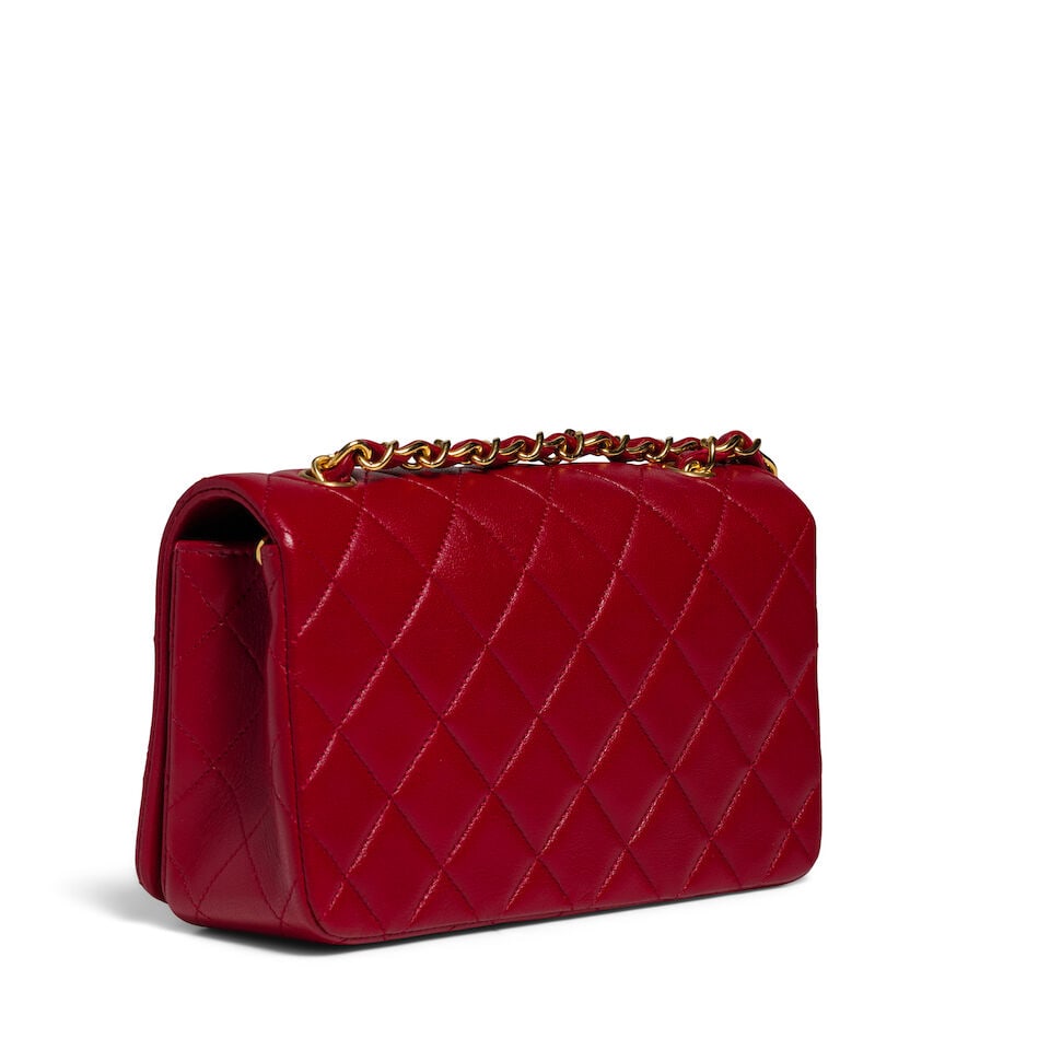 CHANEL: RED FULL FLAP MINI BAG 1989-1991 - 3