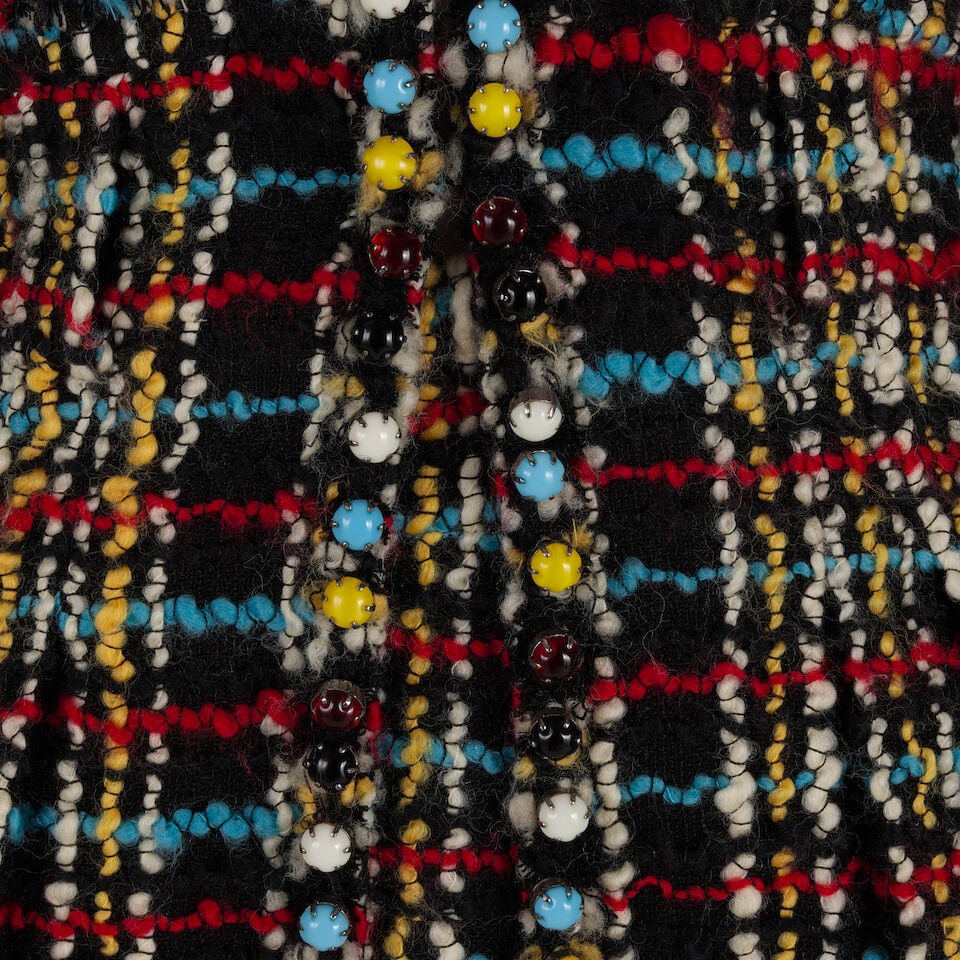 CHANEL: MULTICOLOR TWEED EMBELLISHED COAT AND SKIRT ENSEMBLE FALL 2007 | LOOK 2 - 4
