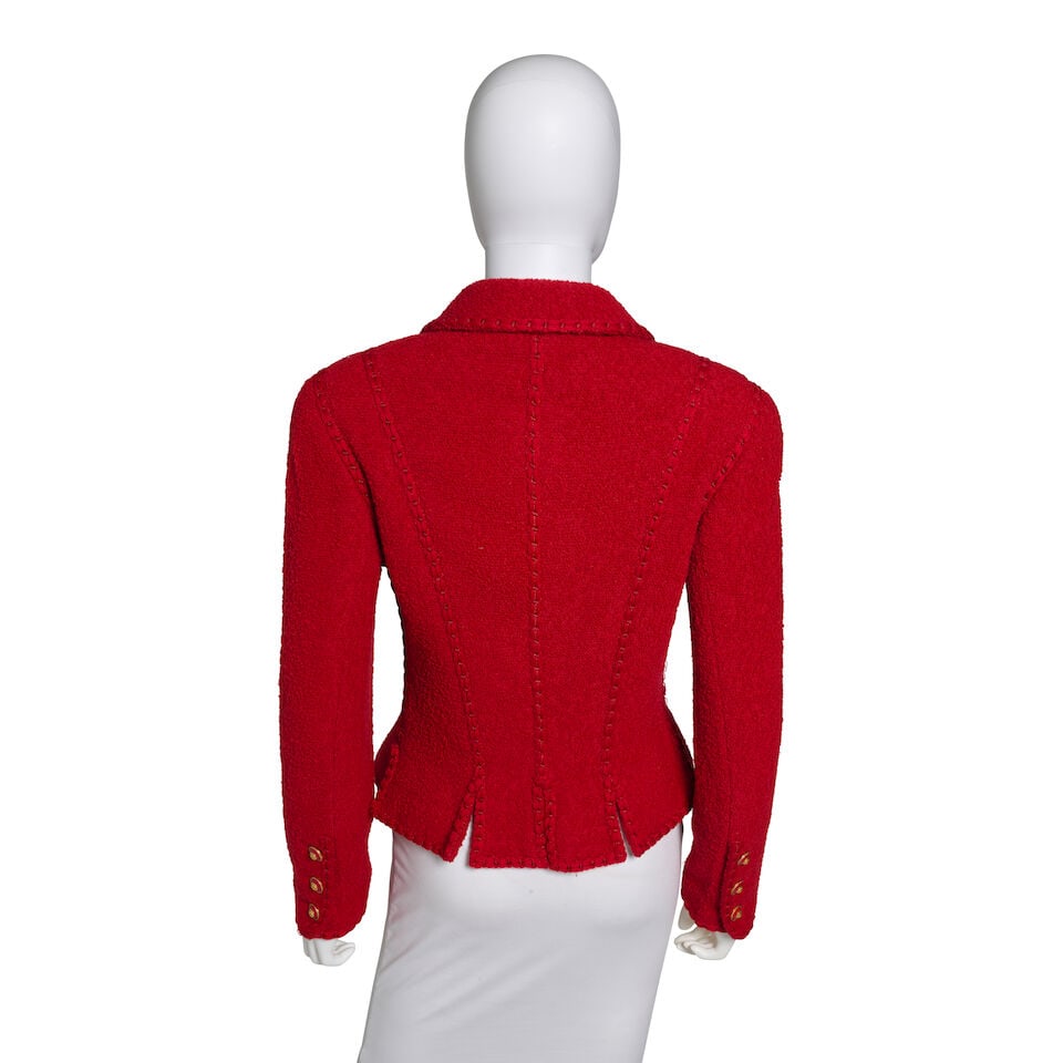CHANEL: RED WOOL EVENING JACKET Fall 1993 - 3