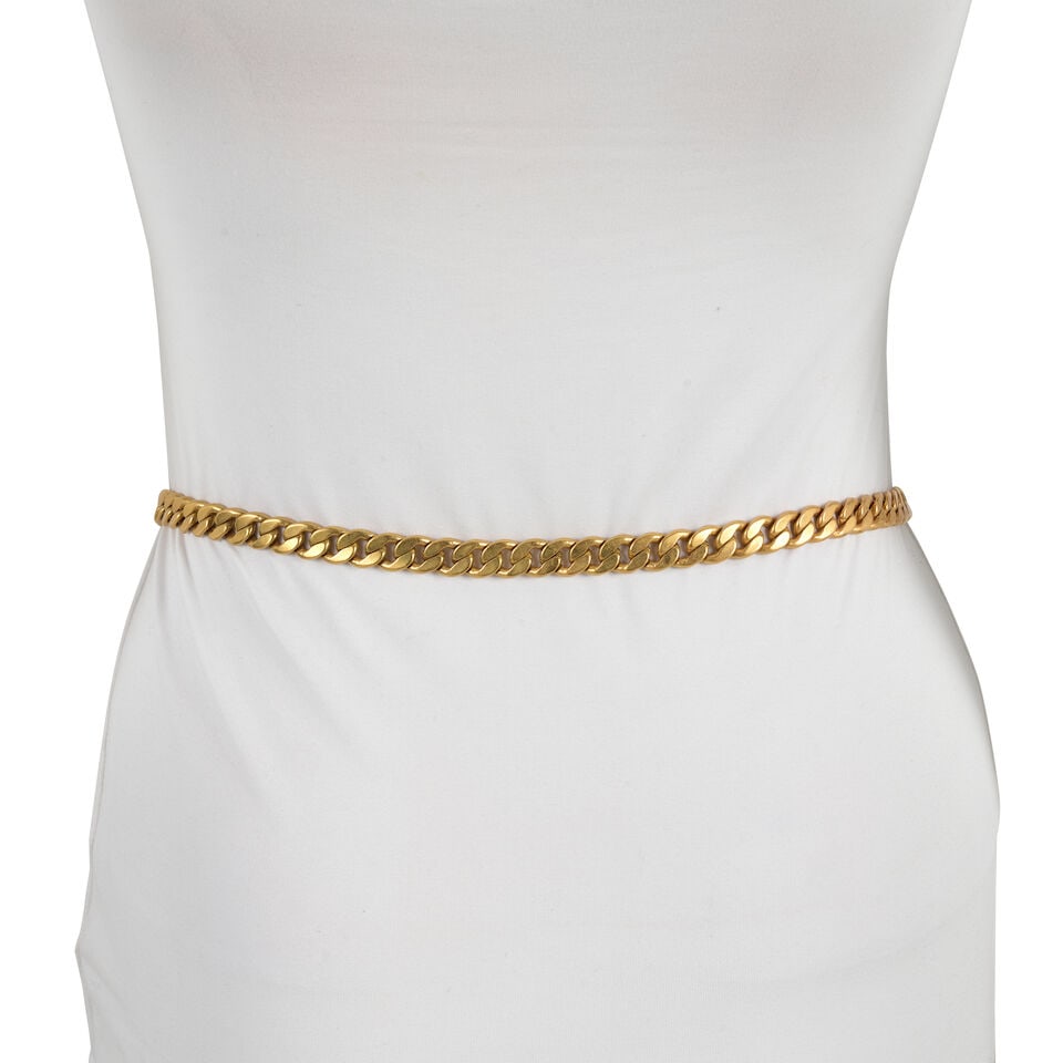 CHANEL: GOLD CURB CHAIN WAIST BELT Fall 1994 | Look 27 - 4