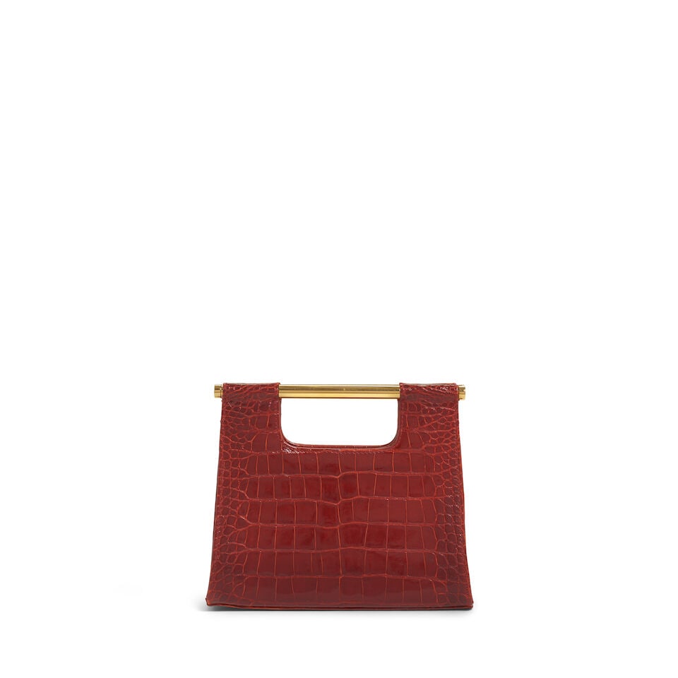 CHANEL: BURGUNDY ALLIGATOR FRAME CLUTCH 2000-2002 - 3