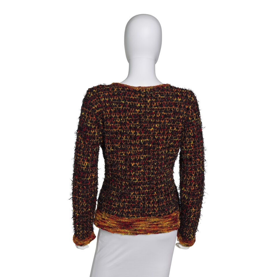 CHANEL: BLACK AND ORANGE KNIT SWEATER Fall 1997 - 3