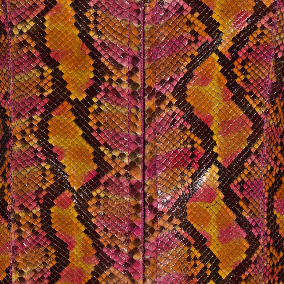 CHANEL: PINK AND ORANGE OMBRE PYTHON JACKET Transition Collection | 2000 - 2