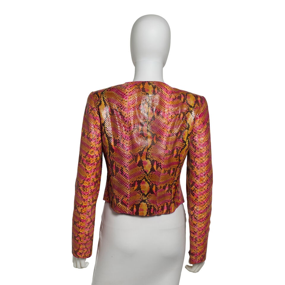 CHANEL: PINK AND ORANGE OMBRE PYTHON JACKET Transition Collection | 2000 - 3