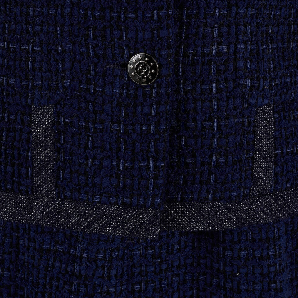 CHANEL: BLUE TWEED DRESS JACKET ENSEMBLE Summer 2013 - 2