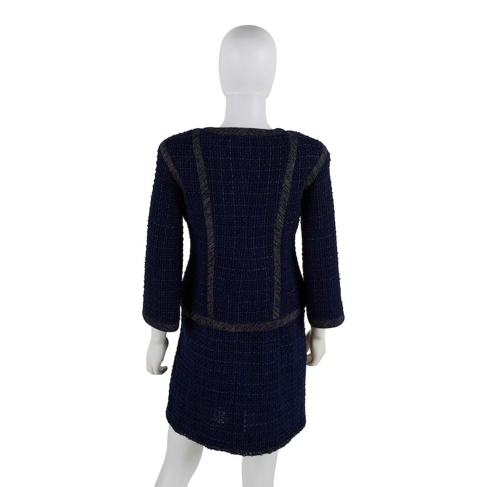 CHANEL: BLUE TWEED DRESS JACKET ENSEMBLE Summer 2013 - 4
