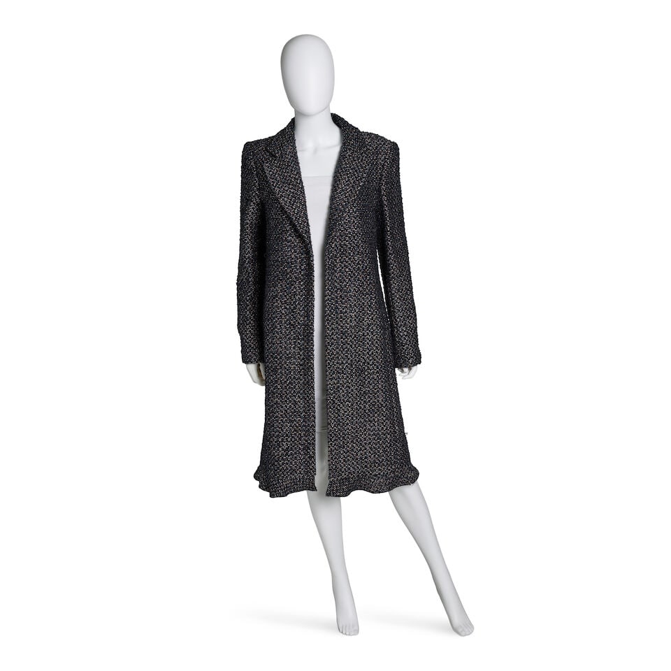 CHANEL: MULTICOLOR BLUE TWEED RUFFLE COAT Fall 2002 (1 of 3)