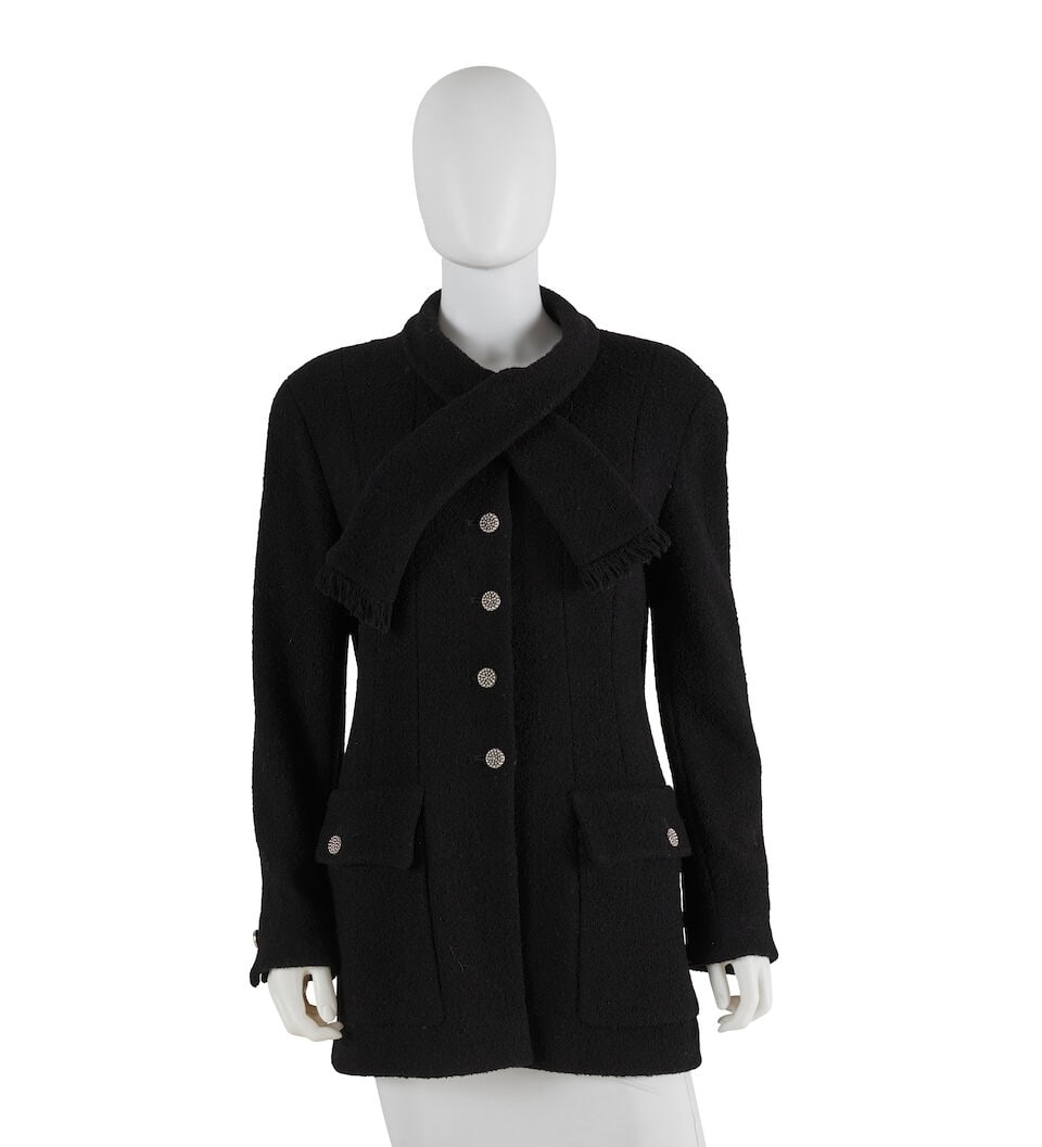 CHANEL: BLACK TWEED EVENING JACKET 1990's - 2