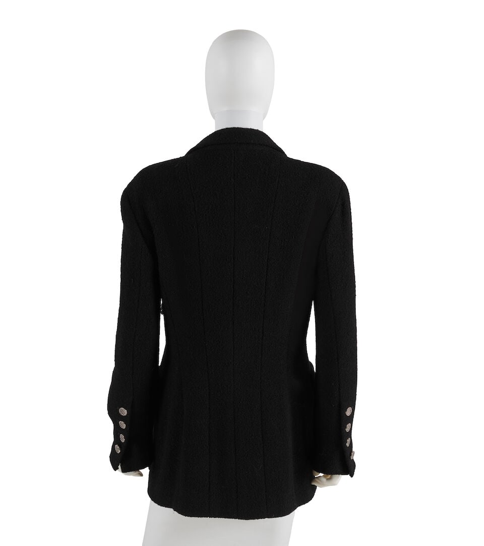 CHANEL: BLACK TWEED EVENING JACKET 1990's - 3