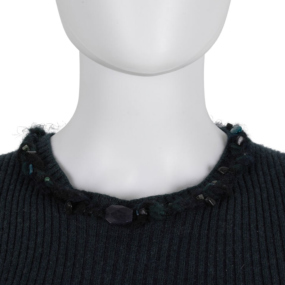 CHANEL: GREEN EMBELLISHED KNIT TOP Fall 2012 - 2