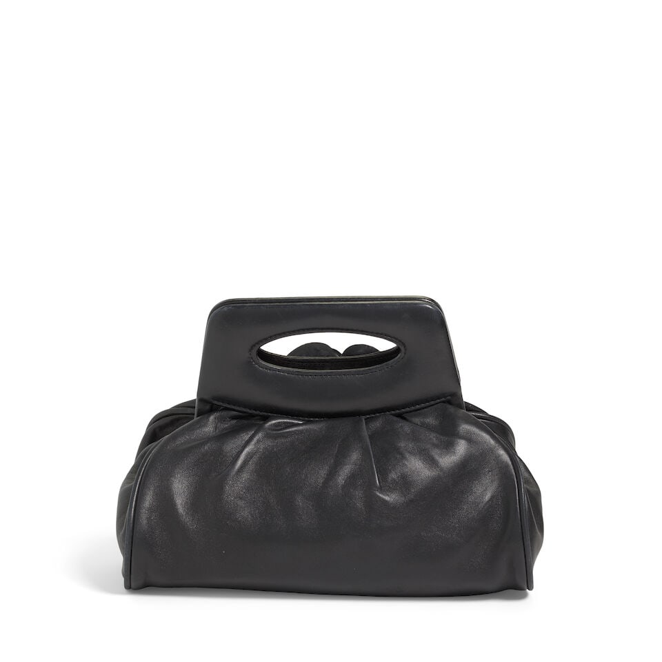 CHANEL: BLACK CAMELLIA FRAME BAG 2003-2004 - 3