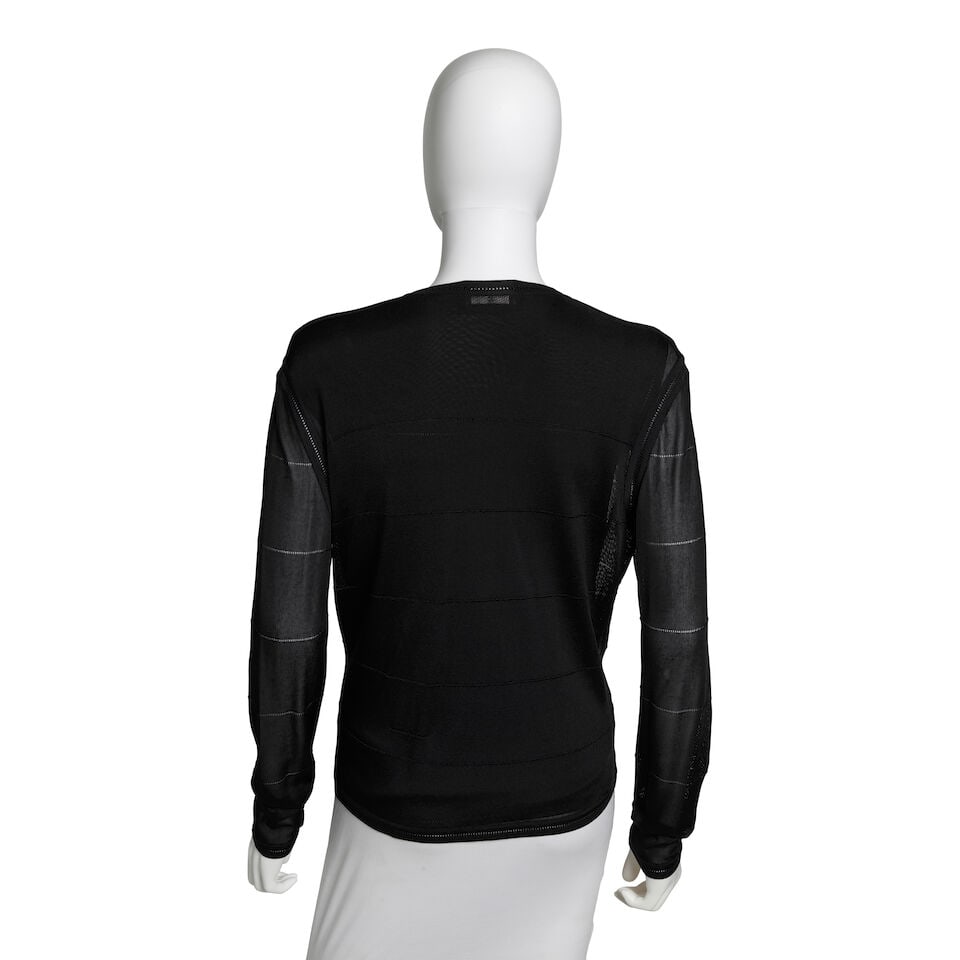 CHANEL: BLACK SHEER KNIT TWINSET Fall 1997 - 4