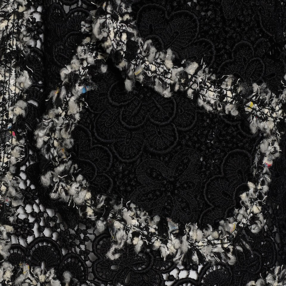CHANEL: BLACK FLORAL LACE JACKET Spring 2004 - 2