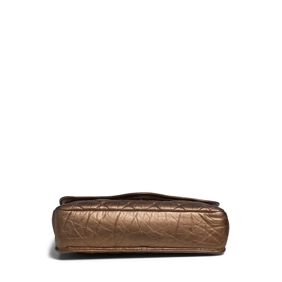 CHANEL: BRONZE AGED CALFSKIN LEATHER TRAVEL LINGE BAG 2005-2006 - 2