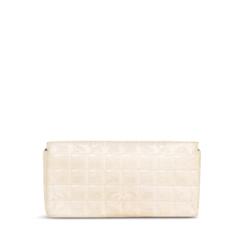 CHANEL: METALLIC QUILTED TRAVEL LIGNE EAST/WEST SHOULDER BAG 2000-2002 - 3
