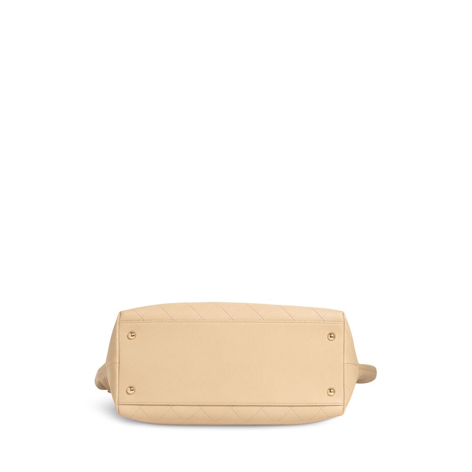CHANEL: CREAM ZIP AND CARRY TOTE 2018-2018 - 2