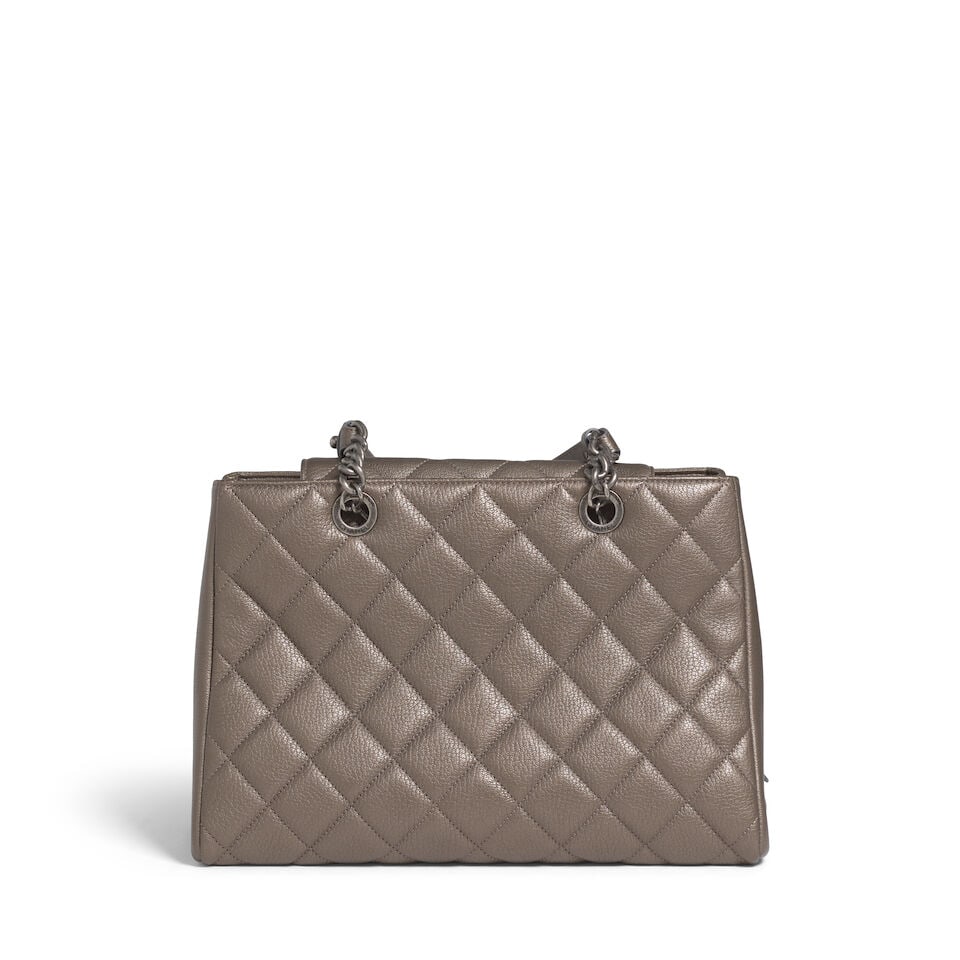 CHANEL: BRONZED QUILTED CITY ROCK TOTE 2015-2016 - 3