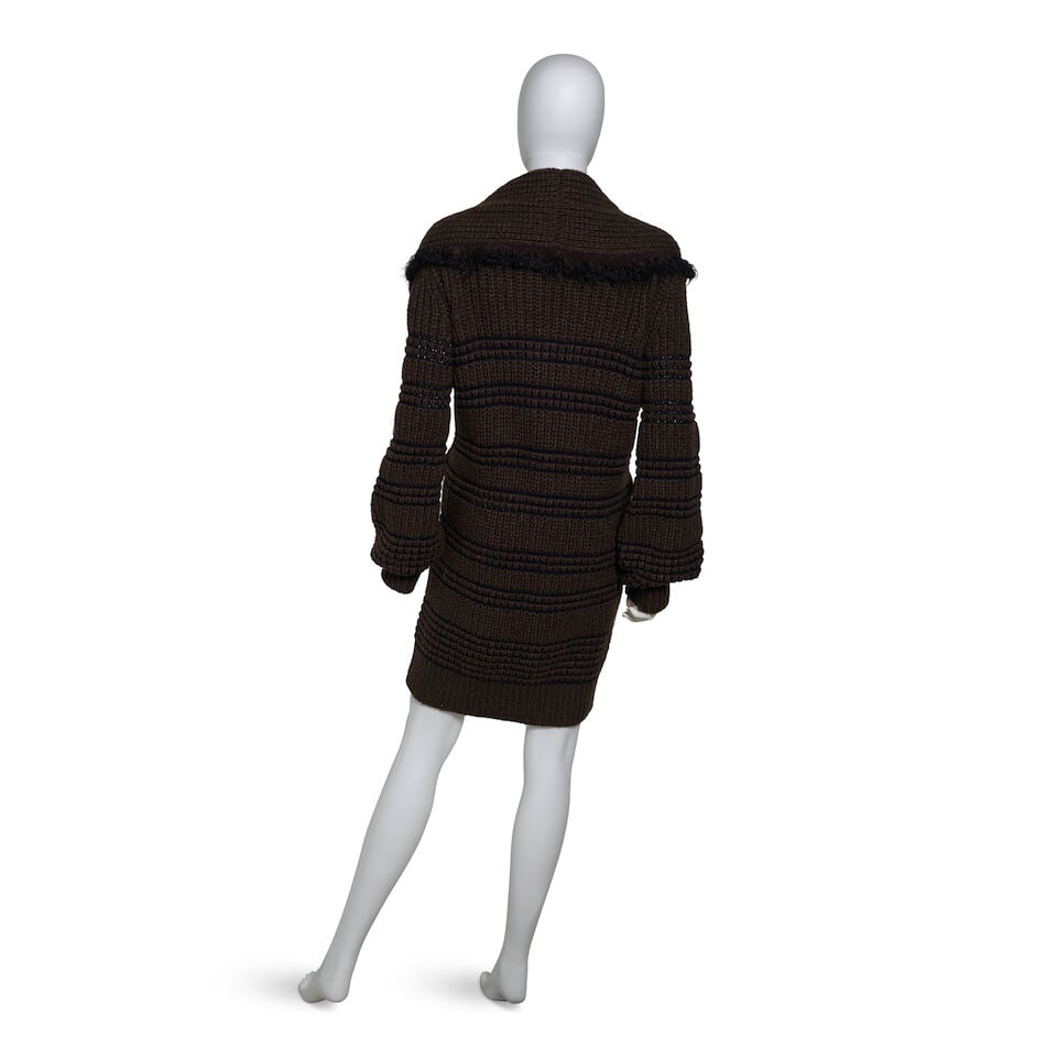 CHANEL: BROWN AND BLACK CONTRAST KNIT CARGDIGAN - 3