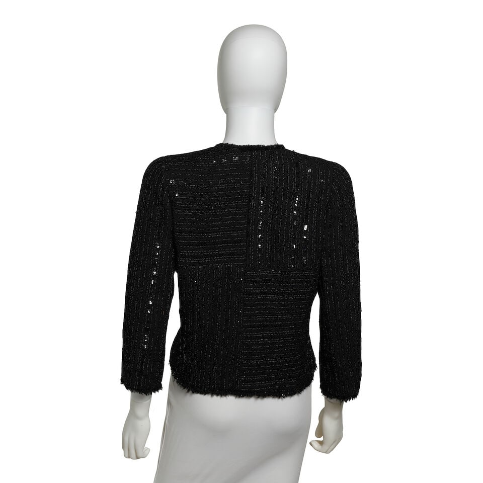 CHANEL: BLACK SEQUIN TWEED JACKET Cruise 2000 - 3