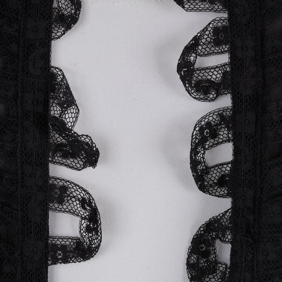 CHANEL: BLACK LACE CROPPED JACKET 2000 Transition Collection - 2