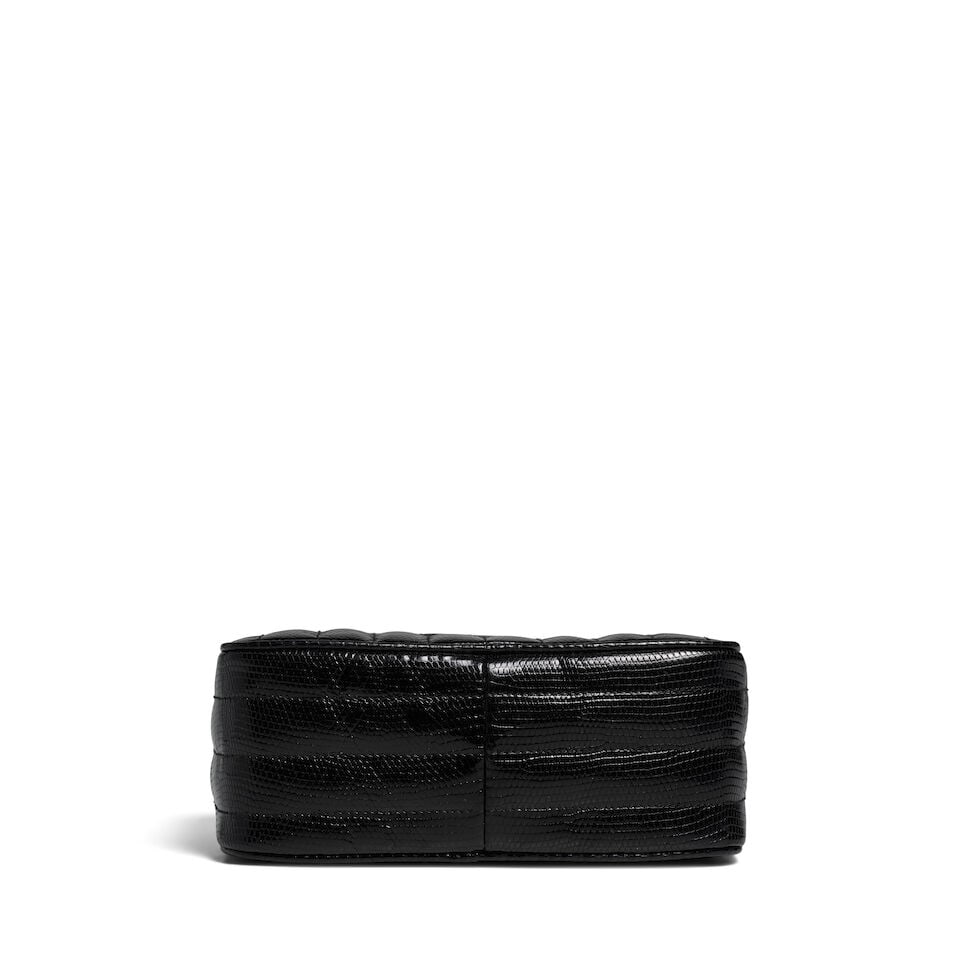 CHANEL: BLACK LIZARD QUILTED CAMERA BAG 1991-1994 - 2