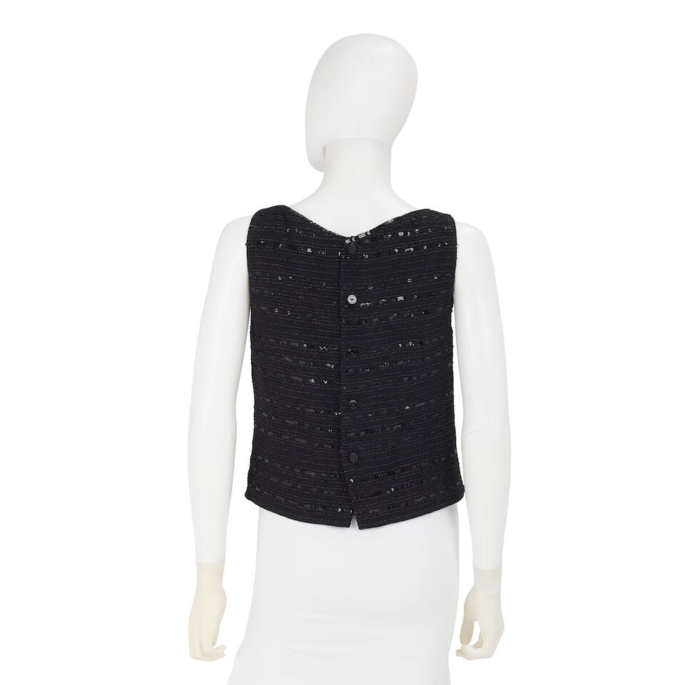 CHANEL: BLACK TWEED EMBELLISHED SHELL Cruise 2000 - 2