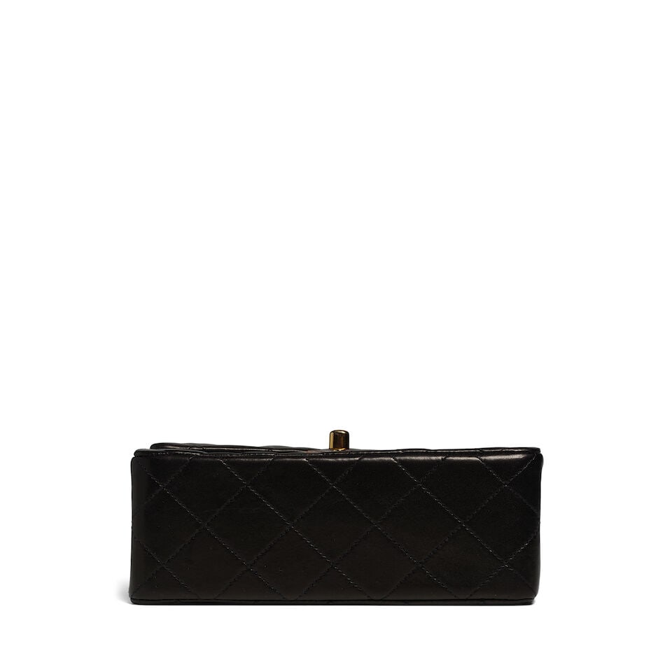CHANEL: BLACK LAMBSKIN QUILTED SQUARE MINI FLAP BAG 1994-1996 - 2