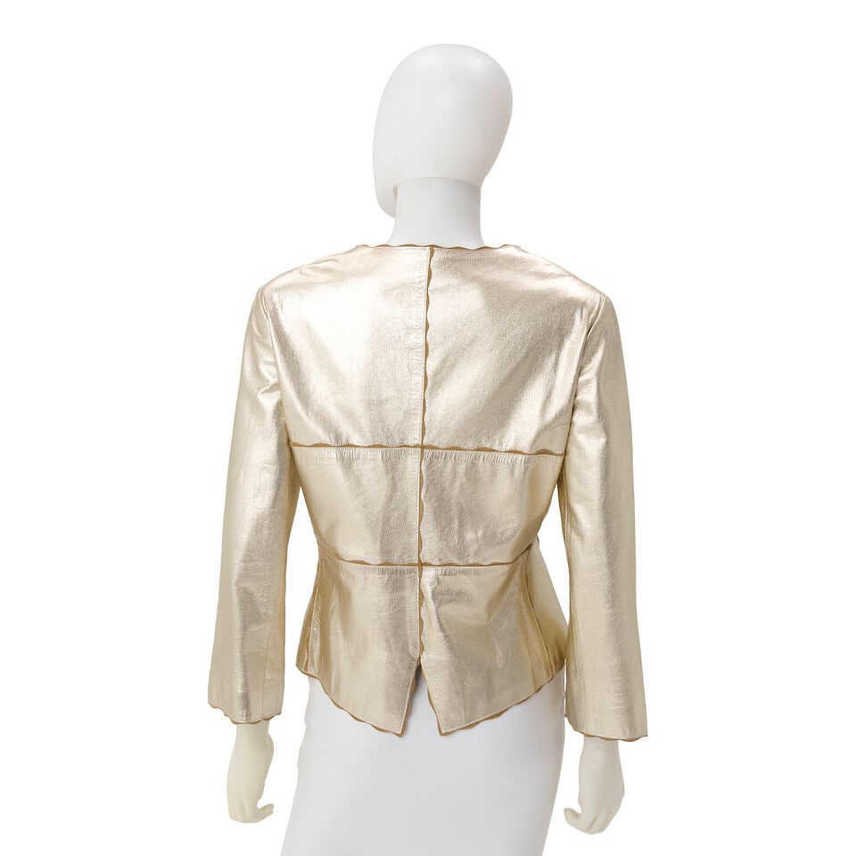 CHANEL: METALLIC GOLD GOATSKIN JACKET Cruise 2000 - 2