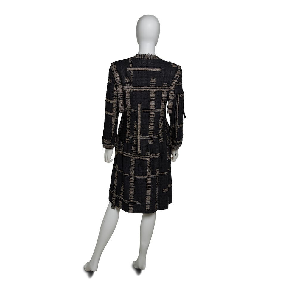 CHANEL: BLACK AND GOLD TWEED RIBBON SKIRT SUIT ENSEMBLE Fall 2006 - 3