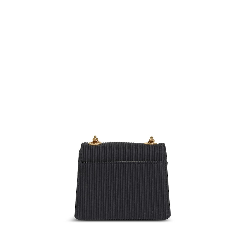 CHANEL: BLACK PLISSE MINI FLAP BAG Fall 1993 - 3
