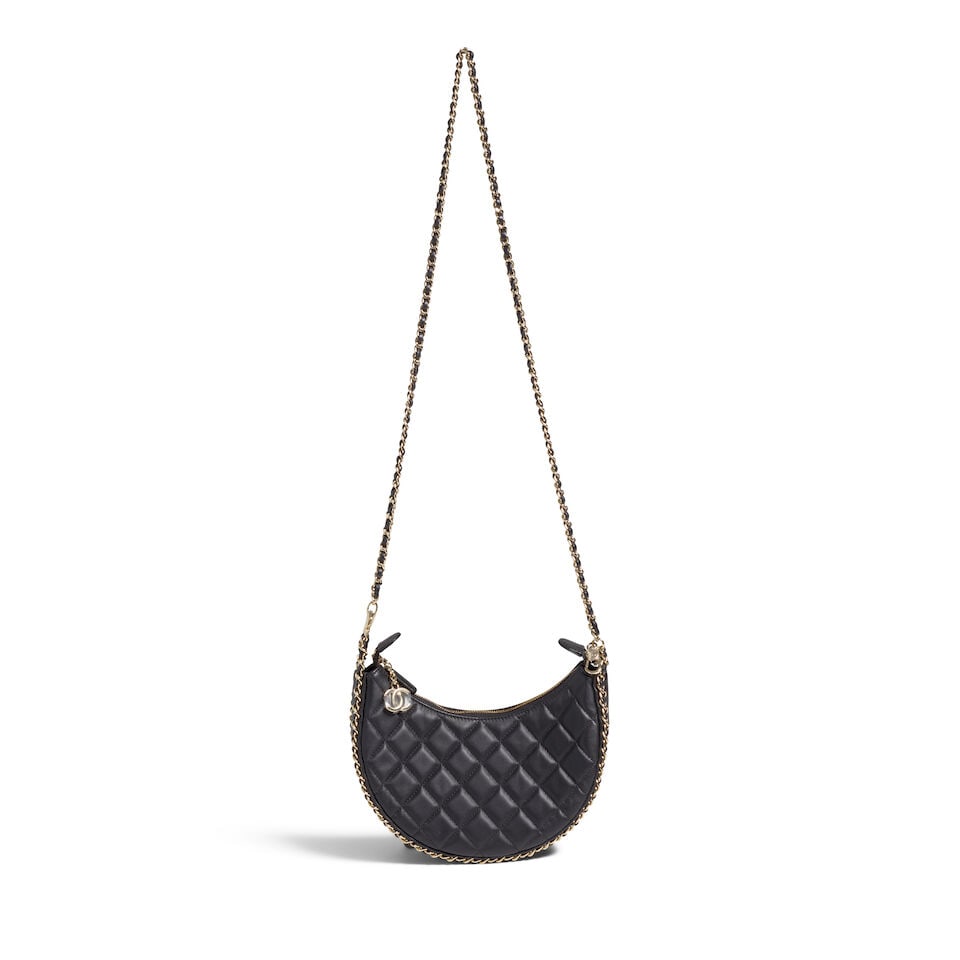 CHANEL: BLACK SMALL CHAIN AROUND HOBO SPRING 2023 - 2