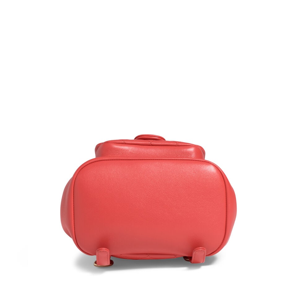CHANEL: RED QUILTED SMALL DUMA BACKPACK 2022 - 2