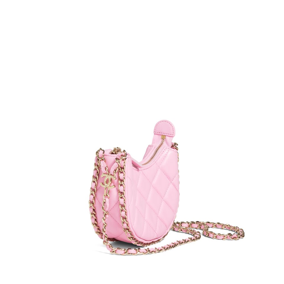 CHANEL: PINK MINI CHAIN AROUND HOBO Spring 2023 - 4